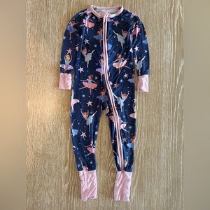 Little Sleepies Blue and Pink Ballerina Footies One Piece 18-24 Months